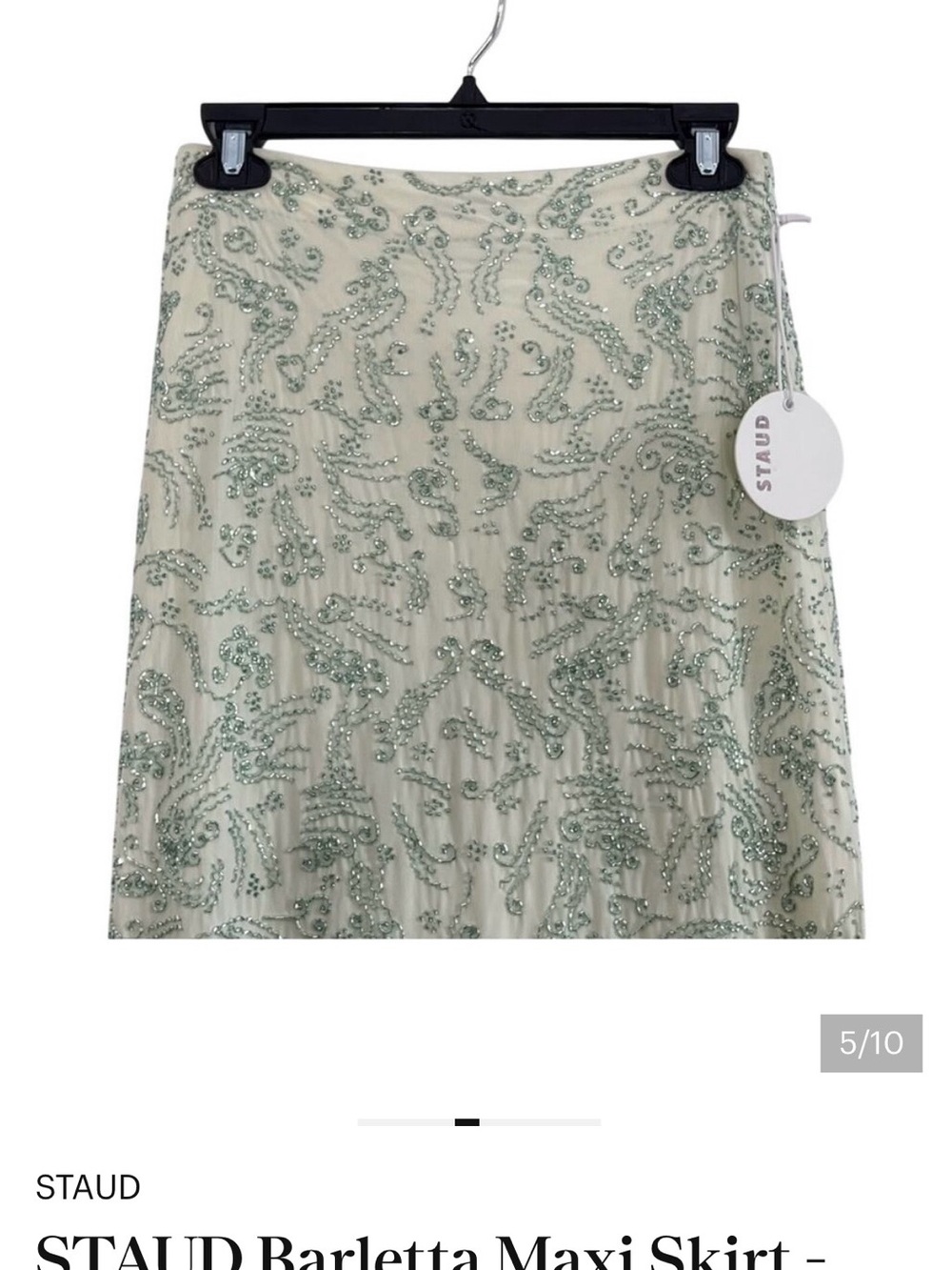 STAUD Barletta Maxi Skirt - Embellished Column Skirt - NWT